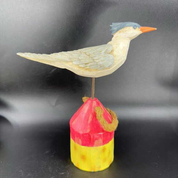 Vintage Russ Berrie And Co Ocean Point Resin Bird On Stand Tall Decor Bird Decor - Picture 6 of 14